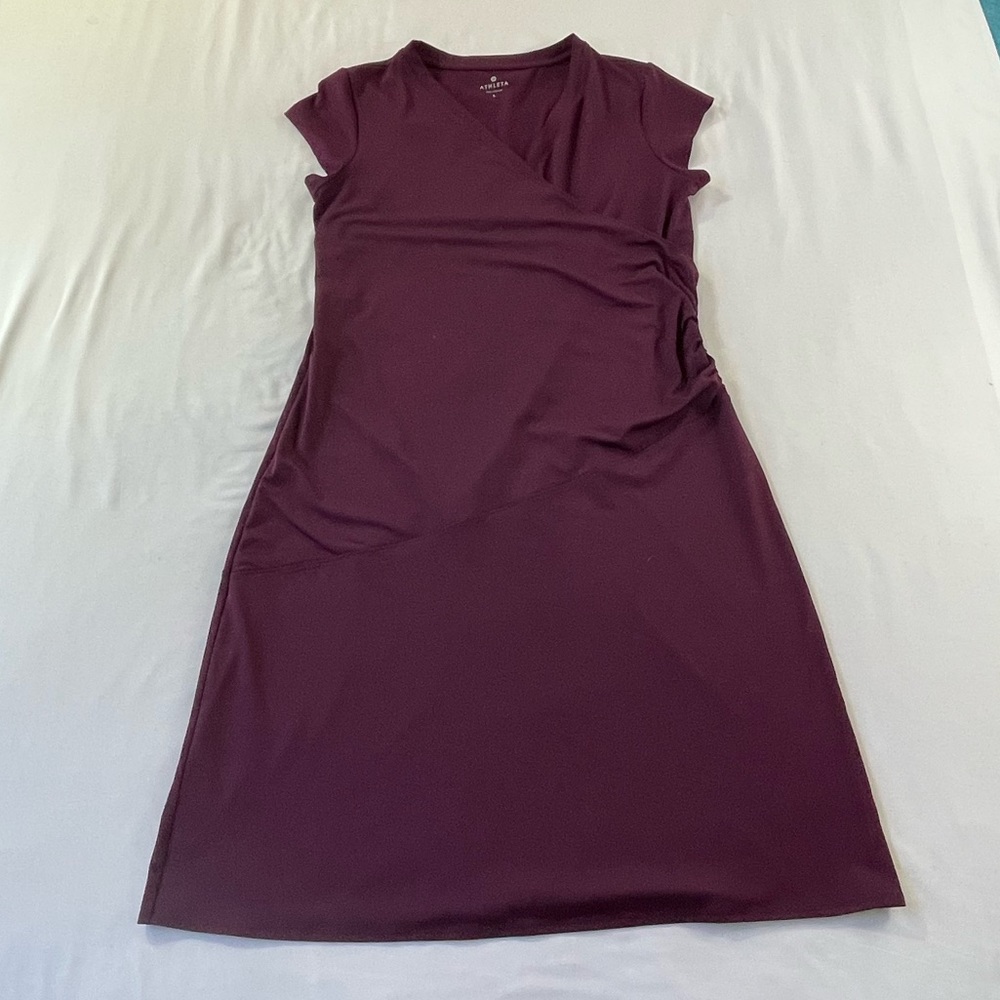 Womens ATHLETA faux wrap dress purple - L
